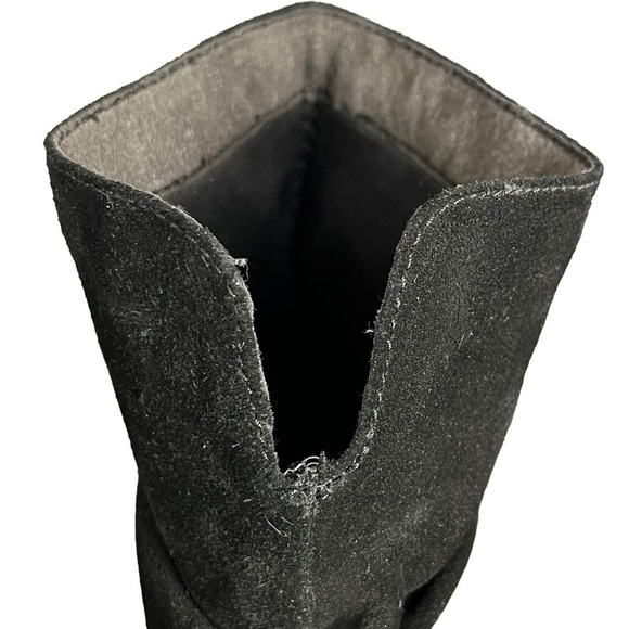 Easy Spirit Black Genuine Suede Leather Stacked Heel Slouchy Boots Sz 8.5 Wide - Picture 14 of 16